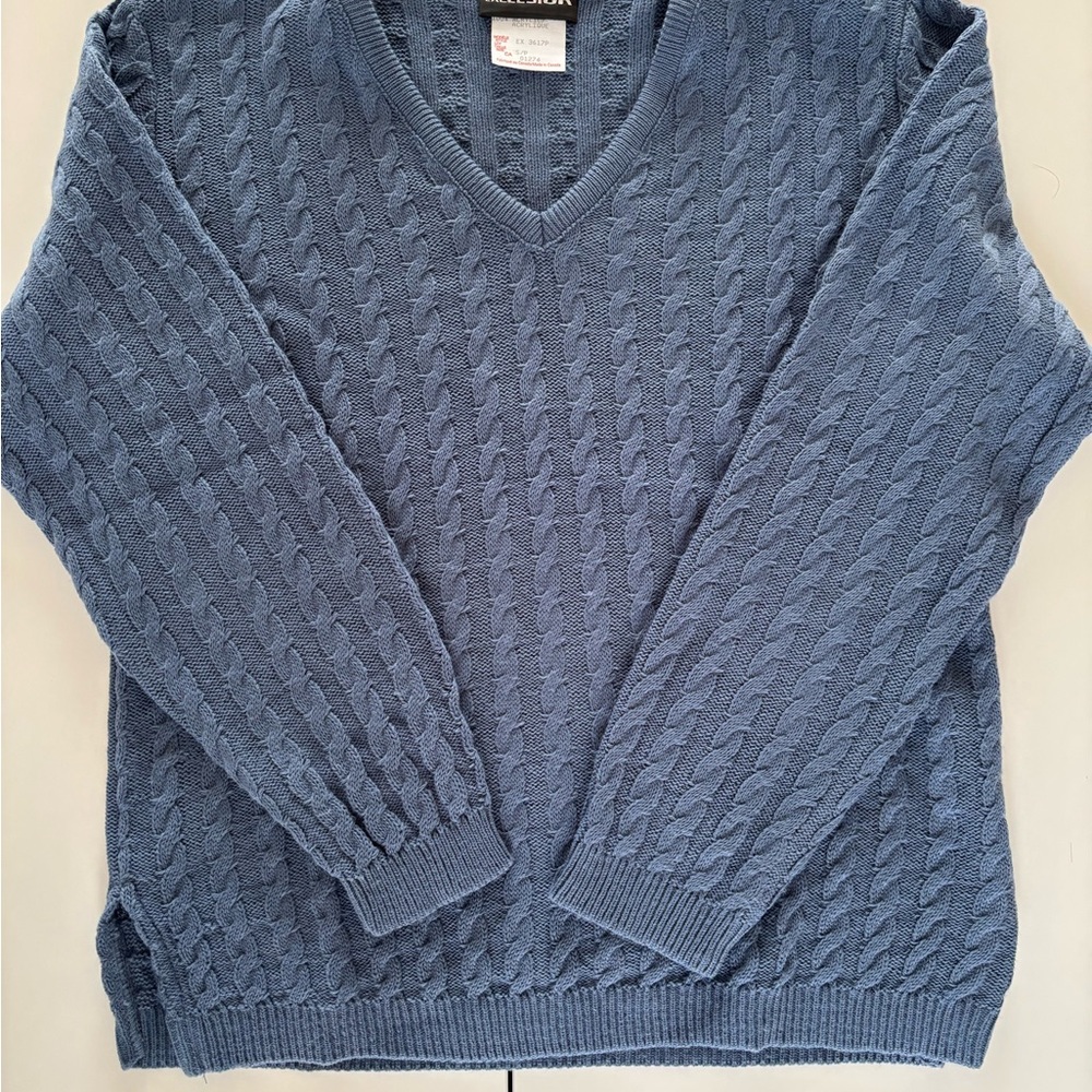 Women’s Blue Cable Knit Sweater